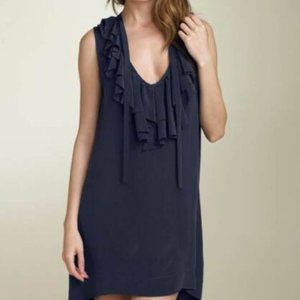 Joie Gilly Ruffle 100% Silk Dress Black Sz XS